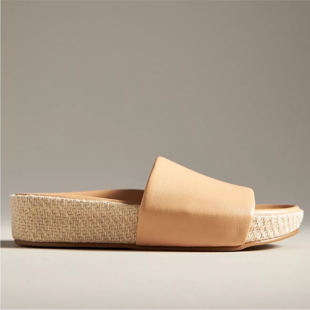 beek Peach Beige Platform Slide Sandals